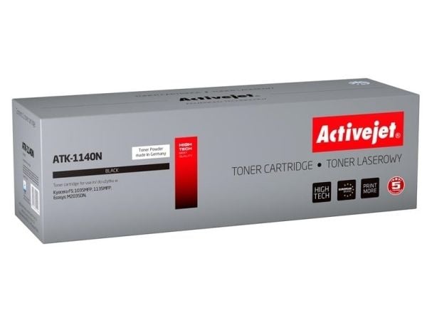 Activejet värikasetti ATK-1140N (Kyocera korvaava TK-1140; Supreme; 7200 sivua; musta), 7200 sivua, musta, 1 kpl
