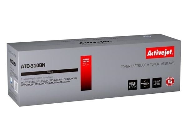 Activejet värikasetti ATO-310BN (korvaava OKI 44469803; Supreme; 3500 sivua; musta), 3500 sivua, musta, 1 kpl
