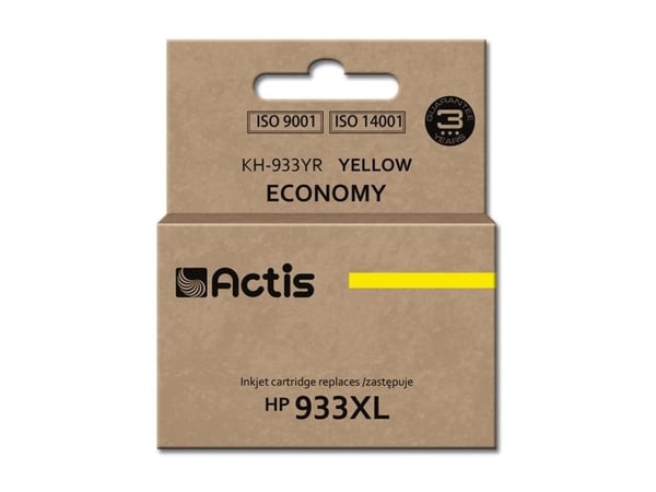 Actis KH-933YR, Standard utskriftsproduksjon, Gult, Fargestoffbasert blekk, 13 ml, 1 stykker, Enkeltpakke