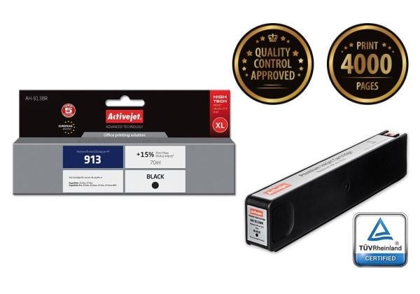 Activejet AH-913BR, Høyt (XL) utbytte, Svart, Pigmentbasert blekk, 70 ml, 1 stykker, Enkeltpakke