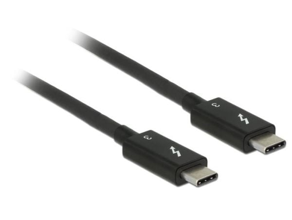 Delock - Thunderbolt-kabel - USB-C (hann) til USB-C (hann) - USB 3.1 Gen 1 / Thunderbolt 3 / DisplayPort 1.2a - 20 V - 3 A - 2 m - 4K-støtte - svart