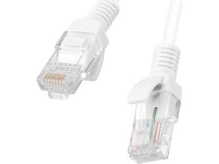 Lanberg - Koblingskabel - RJ-45 (hann) til RJ-45 (hann) - 4.8 mm - UTP - CAT 5/5e - formstøpt, uten hindringer, flertrådet - hvit, RAL 9010