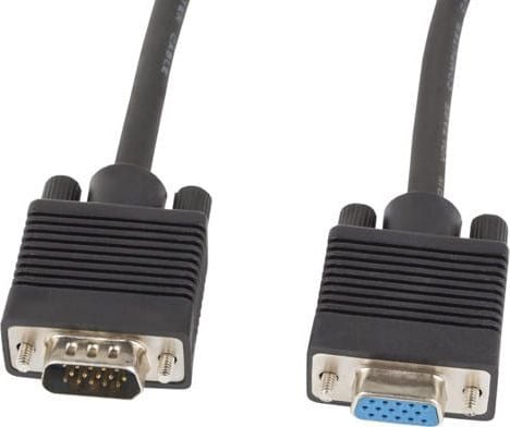 Lanberg - VGA-kabel - HD-15 (VGA) (hann) til HD-15 (VGA) (hunn) - 5 m - tommelskruer, 1080p-støtte - svart