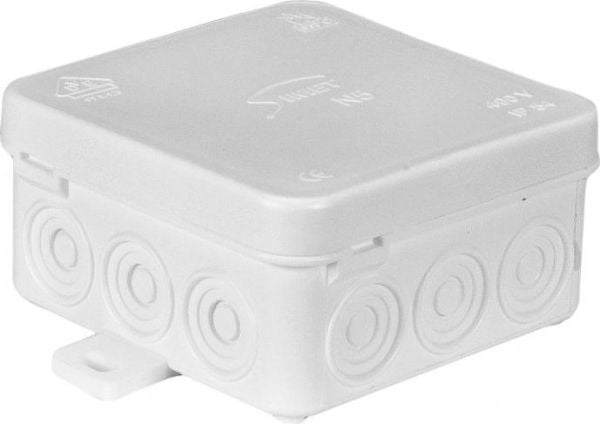 Simet Hermetic n/t rasia integroidulla liitännällä 75x75x39mm IP54 valkoinen N5 (83005006)