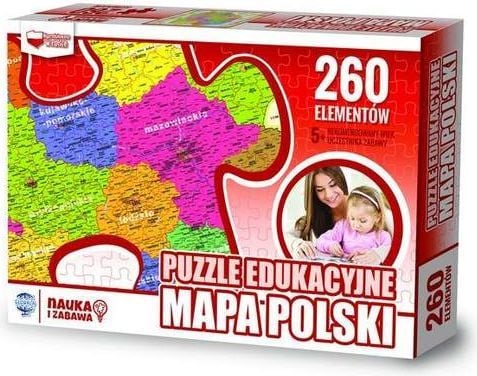 Zachem pedagogisk puslespill, 260 brikker. Kart over Polen (ZACH0062)