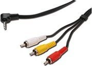 PremiumCord kabel Jack 3,5 mm - RCA (Cinch) x3 1,5 m svart (kjack4cin)