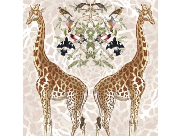 Karte, fyrkantig Giraff med kuvert