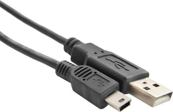 Qoltec USB-A - miniUSB-kabel 1,8 m svart (5901878523279)