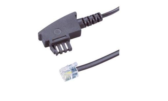 BASETech BT-1602127, 6 m, TAE-F, RJ-11, Hankjønn, Hankjønn, Svart