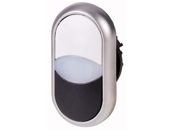 Eaton M22-DDL-WS, Nappi, Musta, Titaani, Valkoinen, Muovi, IP66, 32,2 mm, 54,7 mm