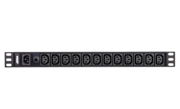 ATEN Basic PDU PE0112G - Strømfordelerenhet (kan monteres i rack) - AC 100-240 V - 2400 VA - inngang: IEC 60320 C14 - utgangskontakter: 12 (12 x IE...