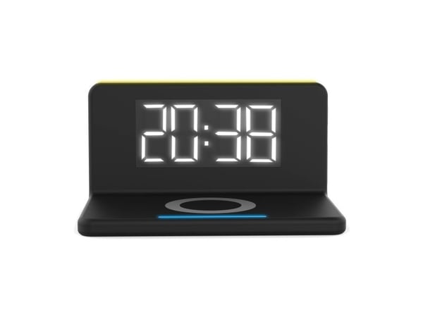 Terratec ChargeAir, Digitaalinen herätyskello, Suorakulmio, Musta, Keltainen, 140 mm, 75 mm, 100 mm