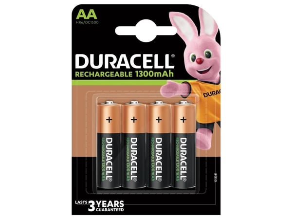 Batteri - Duracell AA 1300 mAh oppladbart NiMH 4-pk.