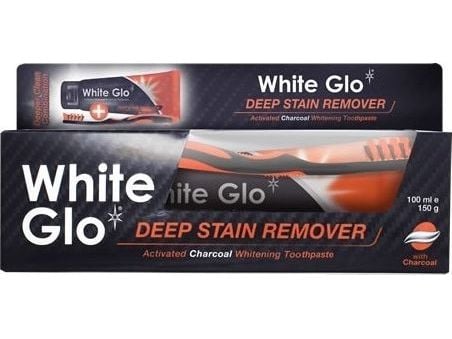 Tandkräm White Glo Deep Stain Remover Charcoal 150 g