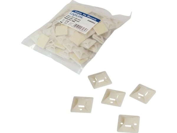 LogiLink KAB0043, akryylinitriilibutadieenistyreeni, Ivory, 25 mm, 25 mm, 100 kpl