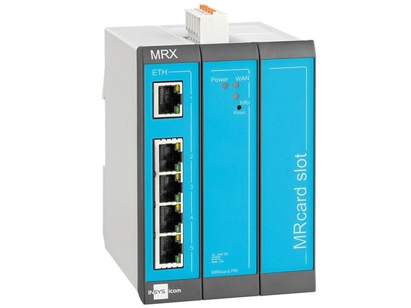 INSYS icom MRX MRX3 LAN - Router 5-portars switch - DIN-skenmonterbar