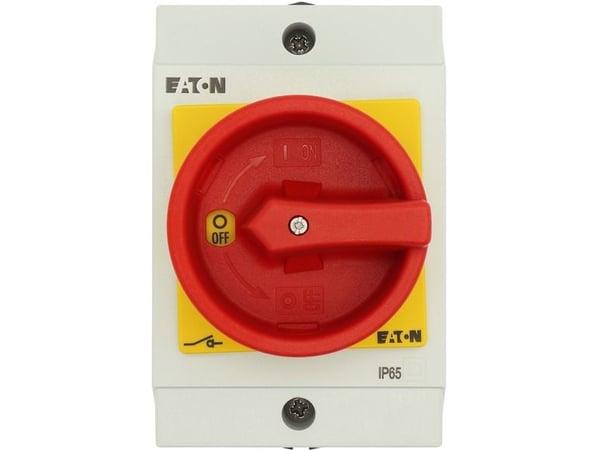 Eaton T0-1-8200/I1/SVB, Vipukytkin, 1P, Punainen, Valkoinen, Keltainen, IP65, 80 mm, 110 mm