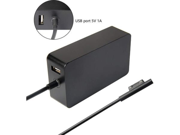 CoreParts - Strømadapter - AC - 60 watt - svart - for Microsoft Surface Pro (I midten av 2017), Pro 3, Pro 4, Pro 6, Pro 7
