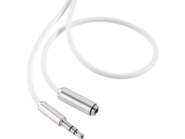 SpeaKa Professional SP-7870520, 3.5mm, Hankjønn, 3.5mm, Hunkjønn, 1 m, Hvit