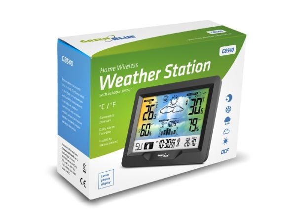 Greenblue 60133, Svart, Inne hygrometer, Inne Termometer, Utendørs Fuktighetsmåler, Utendørs Barometer, Hygrometer, Termometer, Hygrometer, Termome...