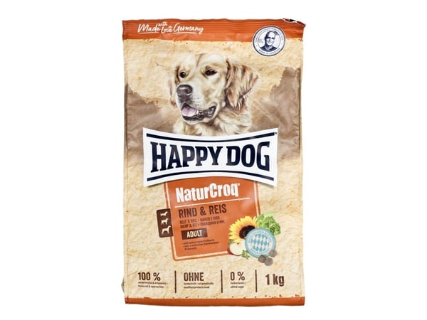 Happy Dog NaturCroq Rind & Reis, Voksen, Storfekjøtt, Ris, 1 kg
