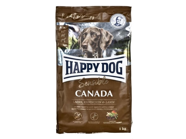 Happy Dog Supreme Sensible - Canada, Voksen, Medium (11 - 25 kg), Lam, Potet, Kanin, Laks, 1 kg, Glutenfri