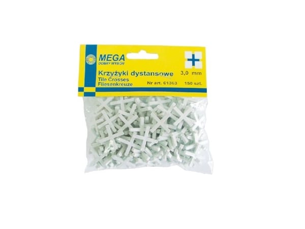 Mega flis-kryss/spacere 3 mm, 150 stk. (61363) Mega flis-kryss/spacere 3 mm, 150 stk. (61363)