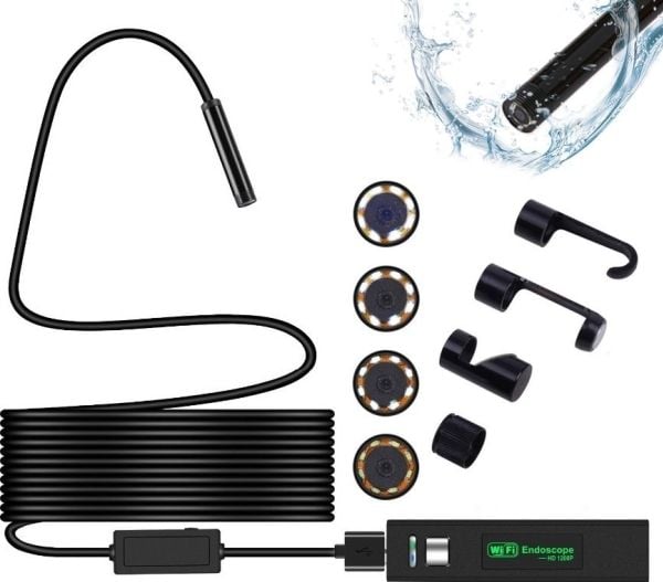 Xrec endoskop/kamera inspeksjonskamera Wi-Fi USB 1200p 8 mm – 10 meter