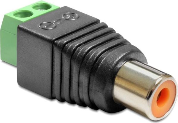 Delock Adapter RCA female > Terminal Block - Video/audio-adapter - videokomponent / audio - 2-pins terminalblokk hunn til RCA hunn