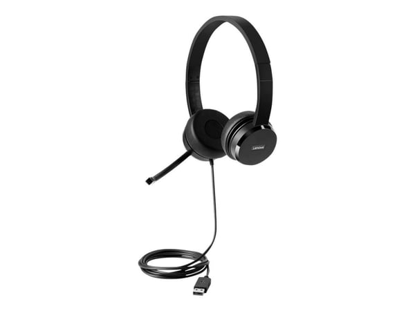 Lenovo 100 - Hodesett - on-ear - kablet - USB - svart