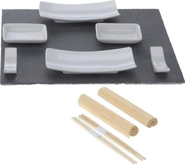 Excellent Houseware sushisett 13 deler i porselen, bambus og stein