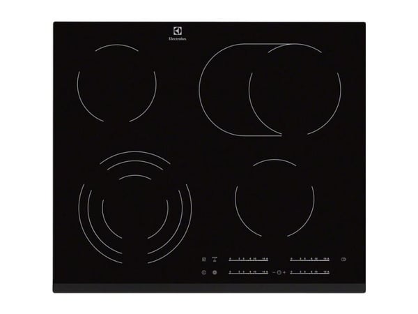 Electrolux EHF6547FXK, Sort, Innebygget, Keramisk, 4 zone(s), 4 zone(s), Småkoking