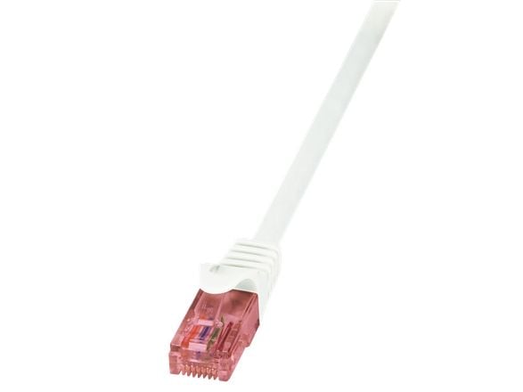 LogiLink PrimeLine - Koblingskabel - RJ-45 (hann) til RJ-45 (hann) - 3 m - UTP - CAT 6 - halogenfri, formstøpt, uten hindringer - hvit