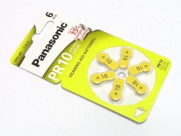 Panasonic - Batteri 6 x PR10 - Zink-luft - silver
