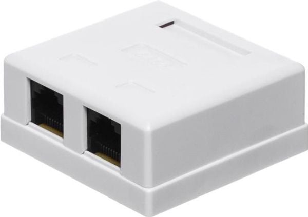 NetRack täydellinen pinta-asennettava pistorasia 2xRJ45 8p8c - (106-21)
