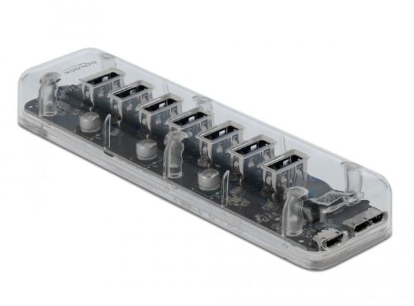 Delock External USB 3.0 Hub with 7 Ports - Hub - 7 x SuperSpeed USB 3.0 - stasjonær