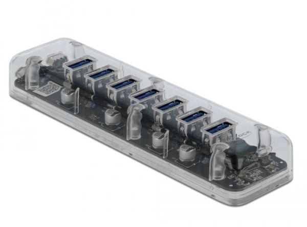Delock External USB 3.0 Hub with 7 Ports - Hub - 7 x SuperSpeed USB 3.0 - stasjonær