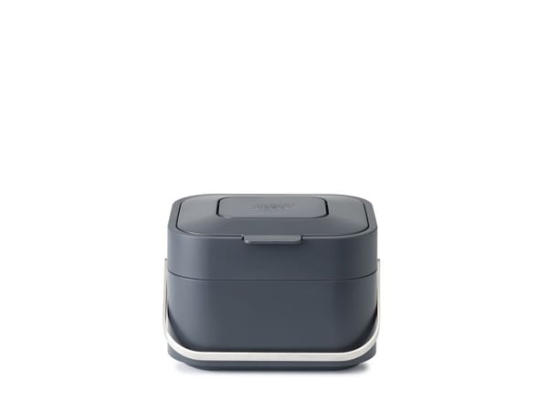Joseph Joseph Stack 4 - Ruokajäteastia - käännettävä kansi - 4 L - kahva - polypropeeni (PP), ruostumaton teräs - harmaa
