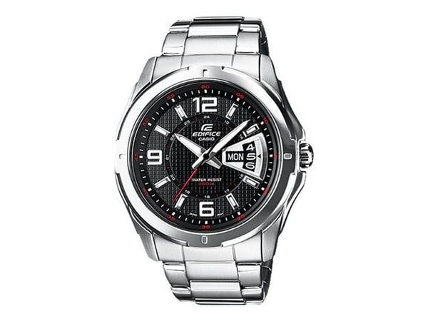 Casio Edifice classic EF-129D-1AVEF - Armbåndsur - kvarts - analog - stainless steel - rustfritt stål - fluorescerende