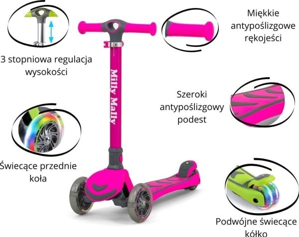 Milly Mally Scooter Boogie Pink (2999)