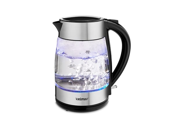 Zelmer ZCK8011, 1,7 L, 2200 W, Svart, Rustfritt stål, Glass, Vannmåler, Overopphetingsbeskyttelse
