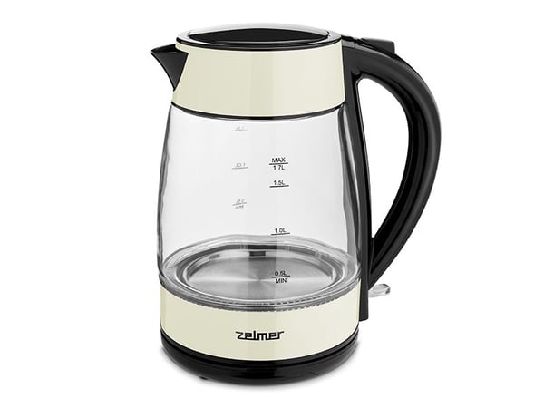 Zelmer ZCK8011I, 1,7 l, 2200 W, Svart, Gul, Glas, Vattennivå indikator, Överhettningsskydd