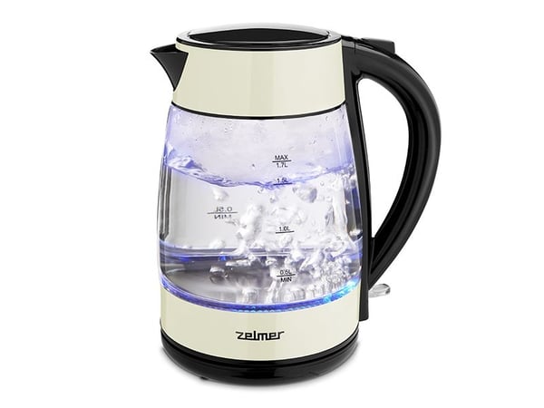 Zelmer ZCK8011I, 1,7 l, 2200 W, Sort, Gult, Glass, Vannivåindikator, Overopphetingsbeskyttelse