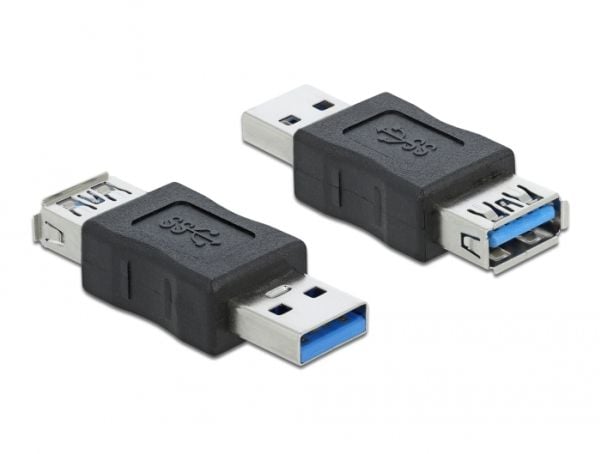 Delock - USB-hann-hunnveksler - USB type A (kun strøm) (hann) til USB type A (kun strøm) (hunn) - 900 mA - svart