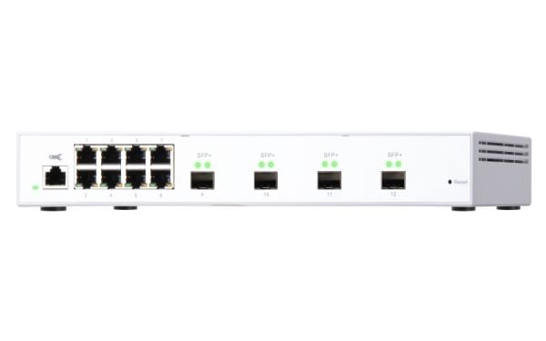 QNAP QSW-M408S - Switch - Styrt - 8 x 10/100/1000 + 4 x 10 Gigabit SFP+ - stasjonær