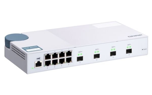 QNAP QSW-M408S - Switch - Styrt - 8 x 10/100/1000 + 4 x 10 Gigabit SFP+ - stasjonær