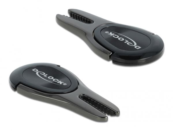 Delock Universal Mini 4 in 1 - Car holder/finger grip/kickstand for mobiltelefon - svart, blank atrasitt