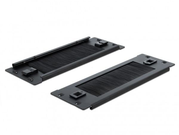 Delock - Koststripepanel - rackmonterbar - svart - 2U - 10"