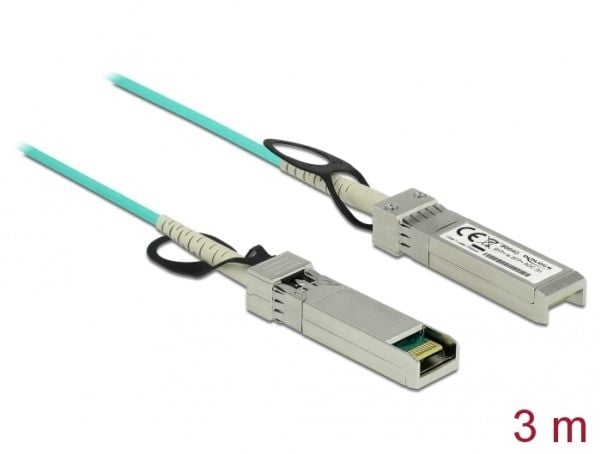 Delock - Direkte 10GBase-koblingskabel - SFP+ (hann) til SFP+ (hann) - 3 m - 3 mm - fiberoptisk - SFF-8431/SFF-8432 - Active Optical Cable (AOC) - ...