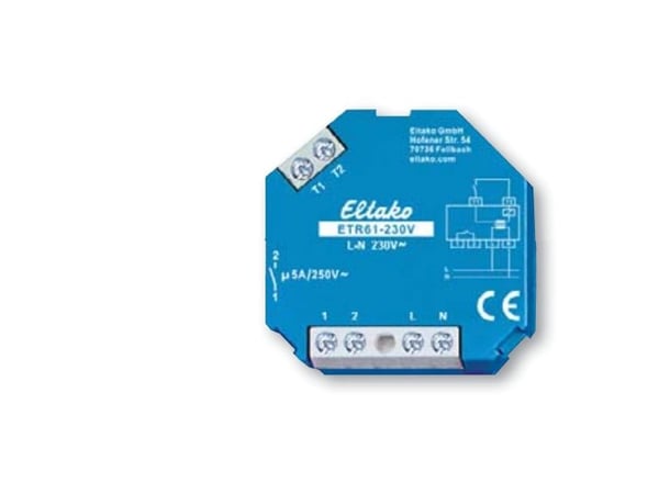 Eltako ETR61-230V, Kaihtimen/ikkunaluukun käyttölaite, Sininen, Valkoinen, 230 V, 5 A